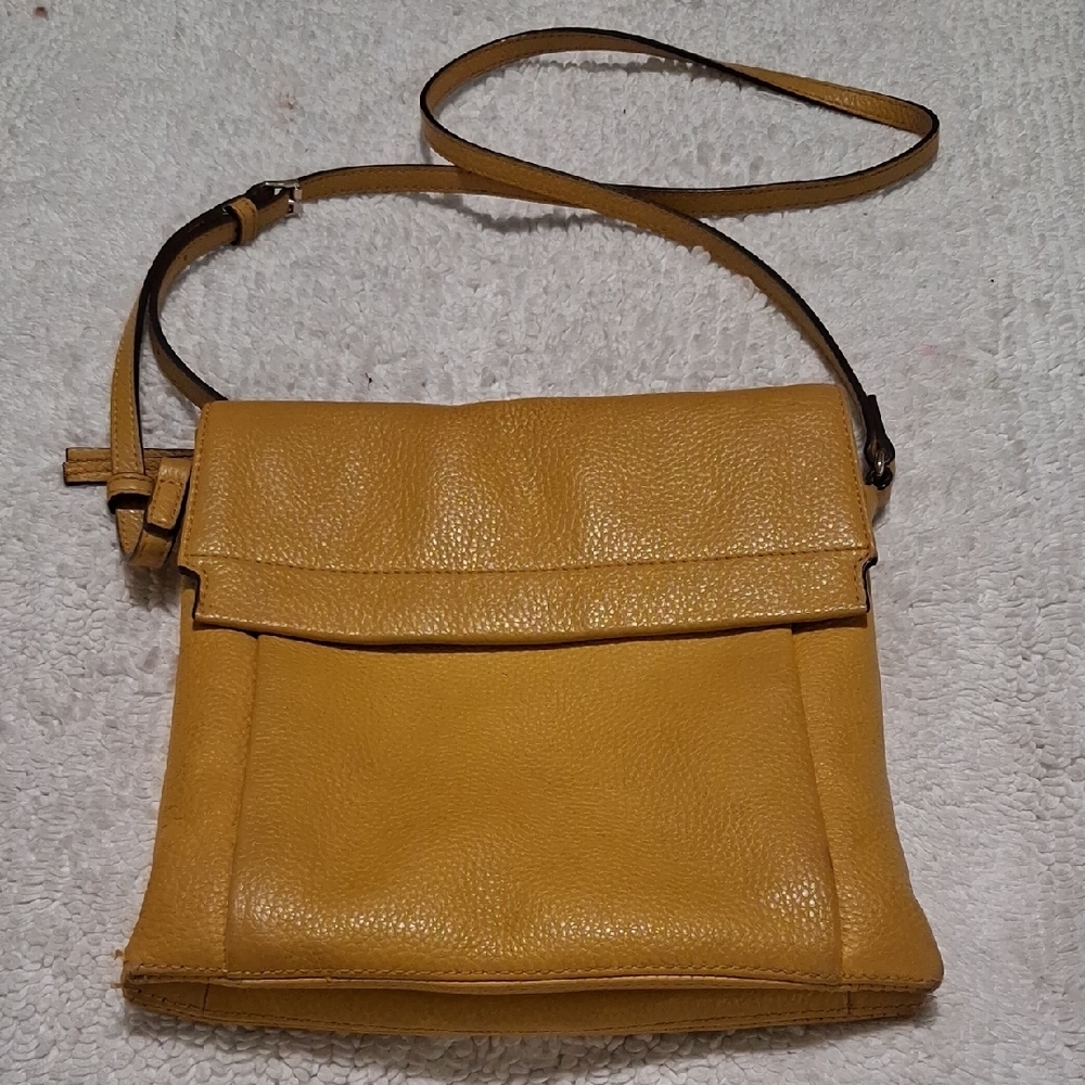 Vince Camuto Yellow Leather Crossbody Bag